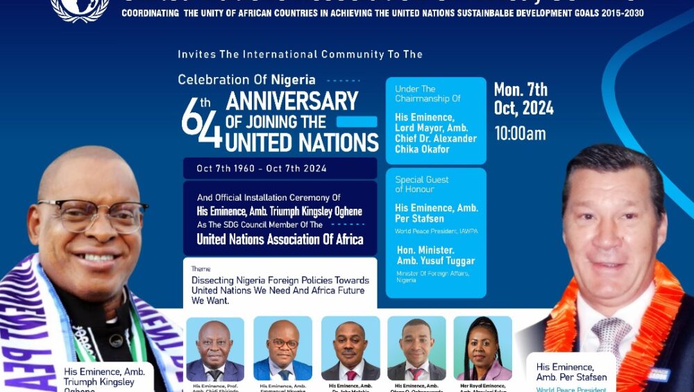Ambassador Prophet Kingsley Triumph Appointed As Head of Peace Mission For United Nations Association of Africa, USA Inc.