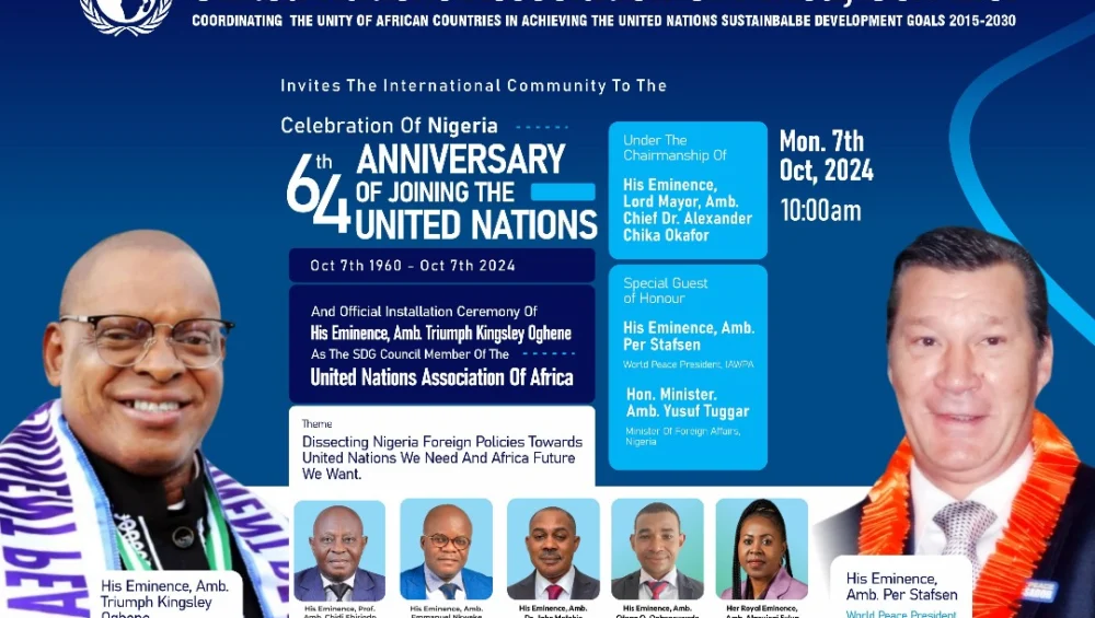 Ambassador Prophet Kingsley Triumph Appointed As Head of Peace Mission For United Nations Association of Africa, USA Inc.